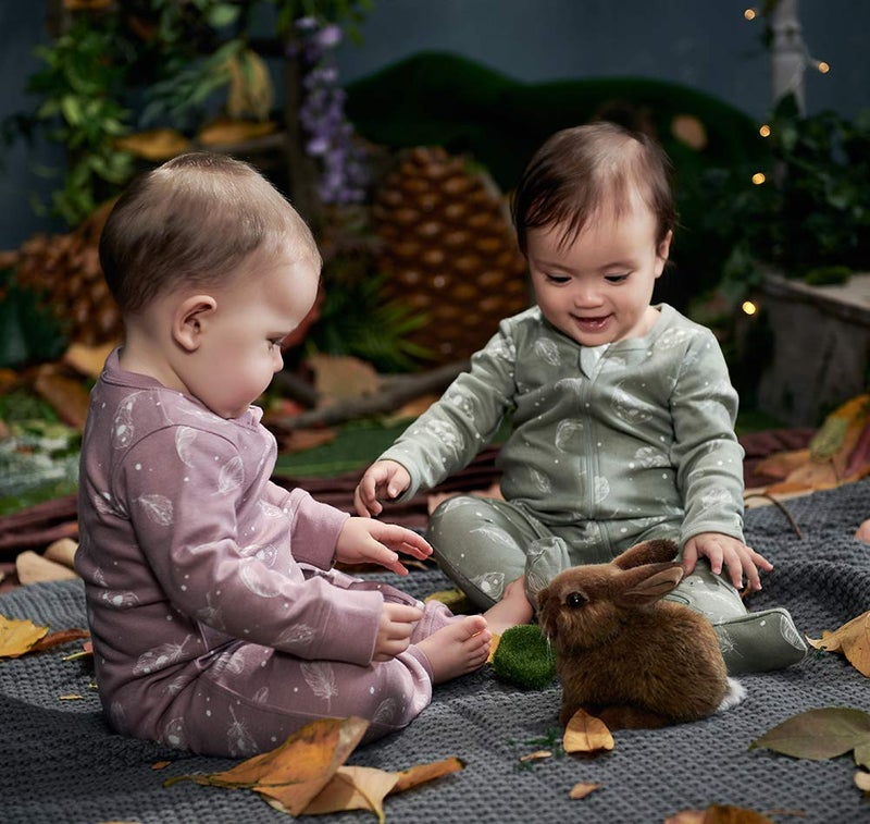 Owlivia Organic Cotton Baby Pajamas, Boys Girls Zip Front Sleep 'N Play, Footed Sleeper, Long Sleeve(Newborn, Feather) - Image 3